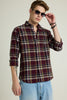 Maroon Checks Linen Shirt