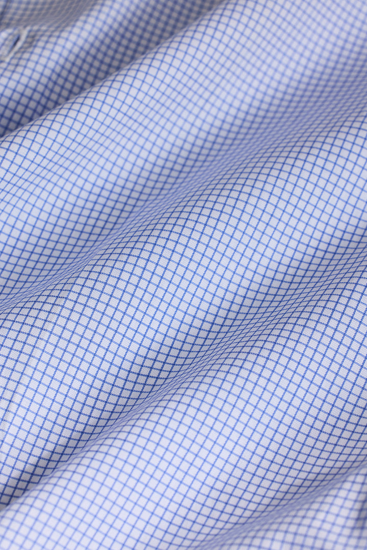 Light Blue Checks Giza Cotton Shirt