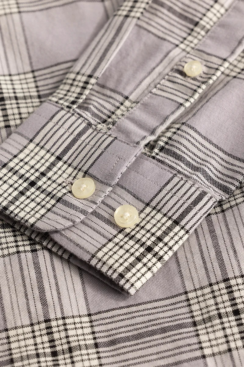 Structured Checks Lavender Shirt