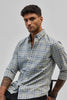 Light Grey Checks Slim Fit Shirt