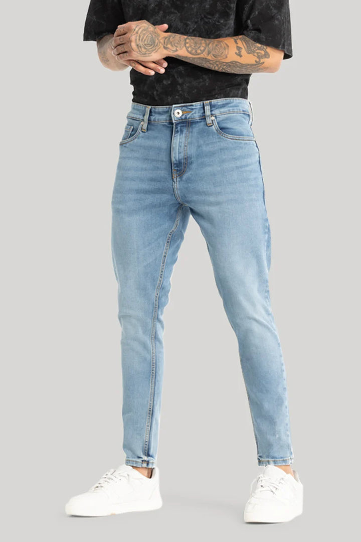 Light Blue Plain Skinny Fit Jeans