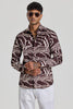 Dark Brown Abstract Slim Fit Shirt