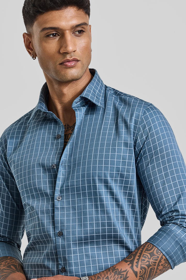 Blue Checks Slim Fit Shirt