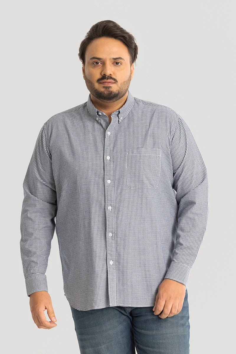 Rugero Navy Checks Plus Size Shirt