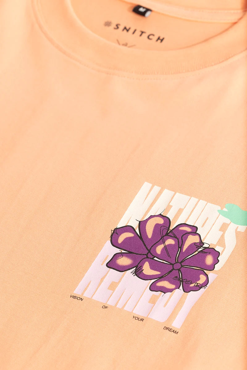 Natures Remedy Peach Oversized T-Shirt