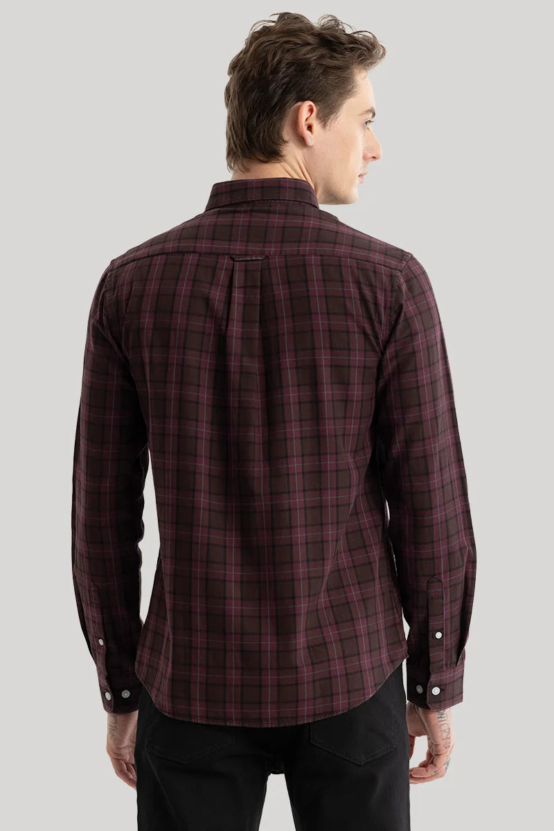 Enzo Dark Brown Checks Shirt