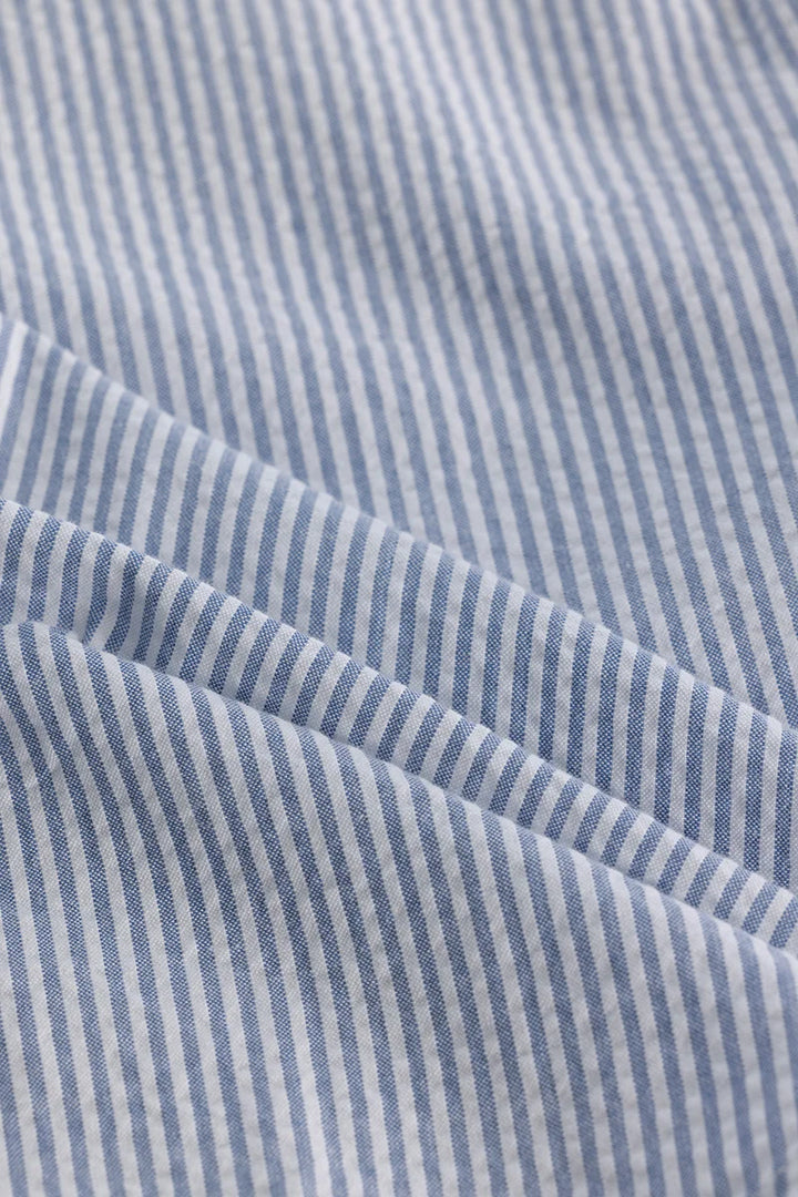 Blue Slim Fit Stripes Shirt