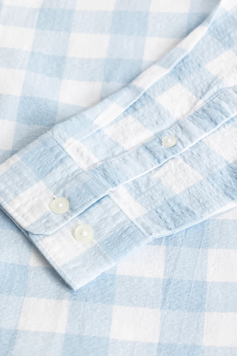 Patternoir Sky Blue Checks Shirt