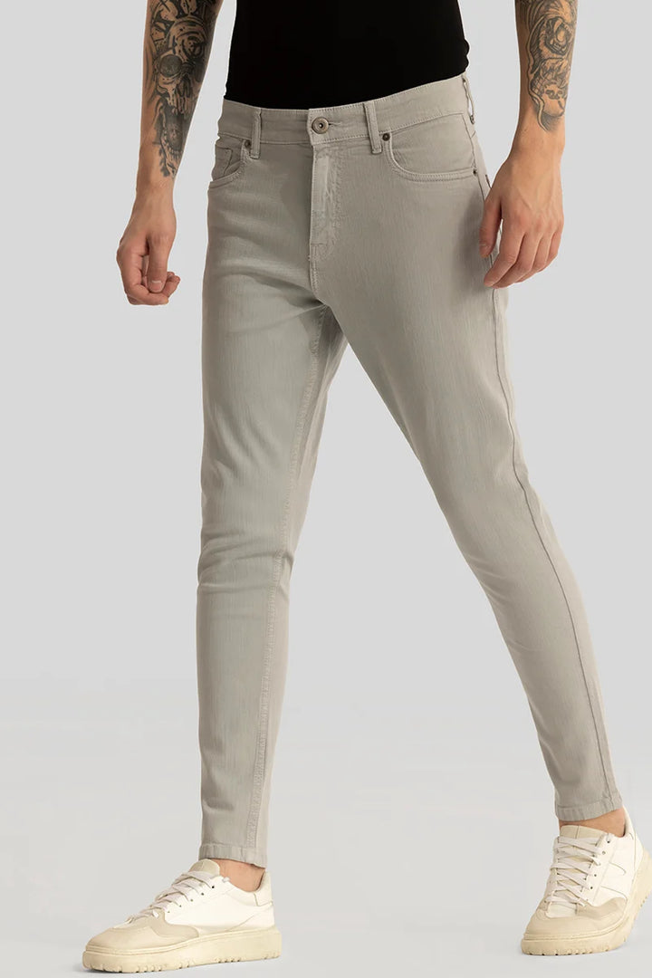 Quantum Grey Plain Skinny Fit Jeans