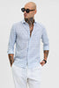 Blue Geometric Slim Fit Shirt