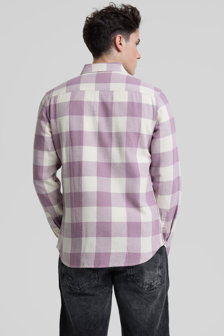 Lavender Slim Fit Checks Shirt