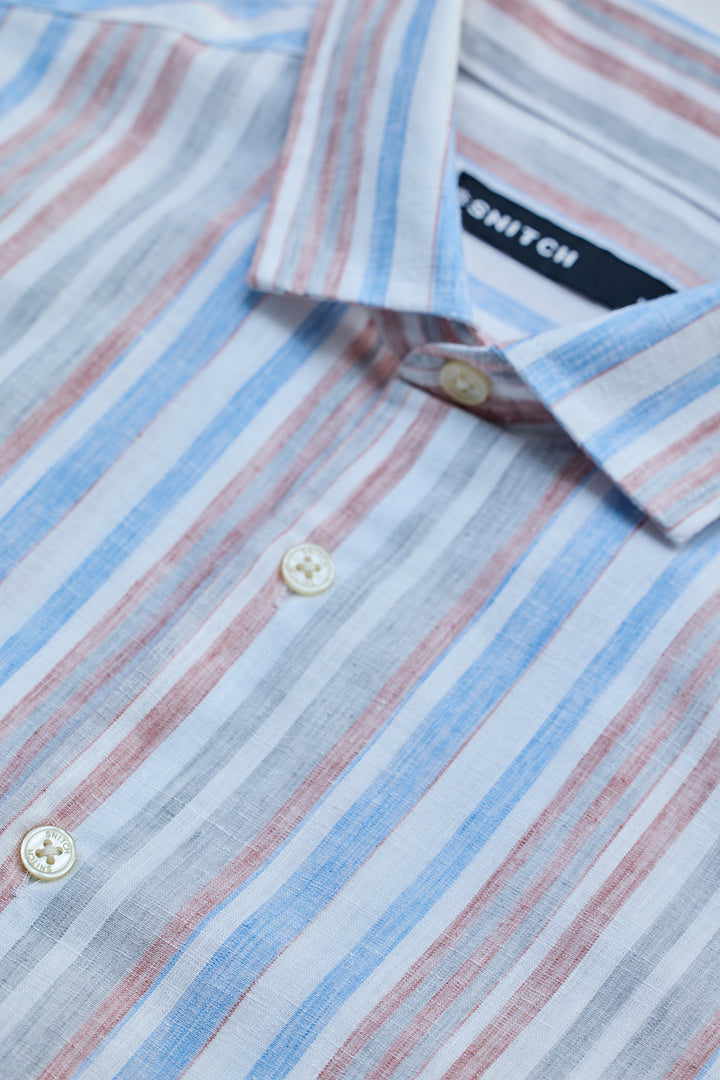 Light Pink Stripes Slim Fit Shirt