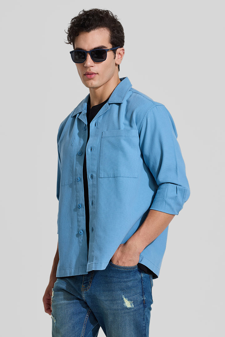 Blue Relaxed Fit Overshirt