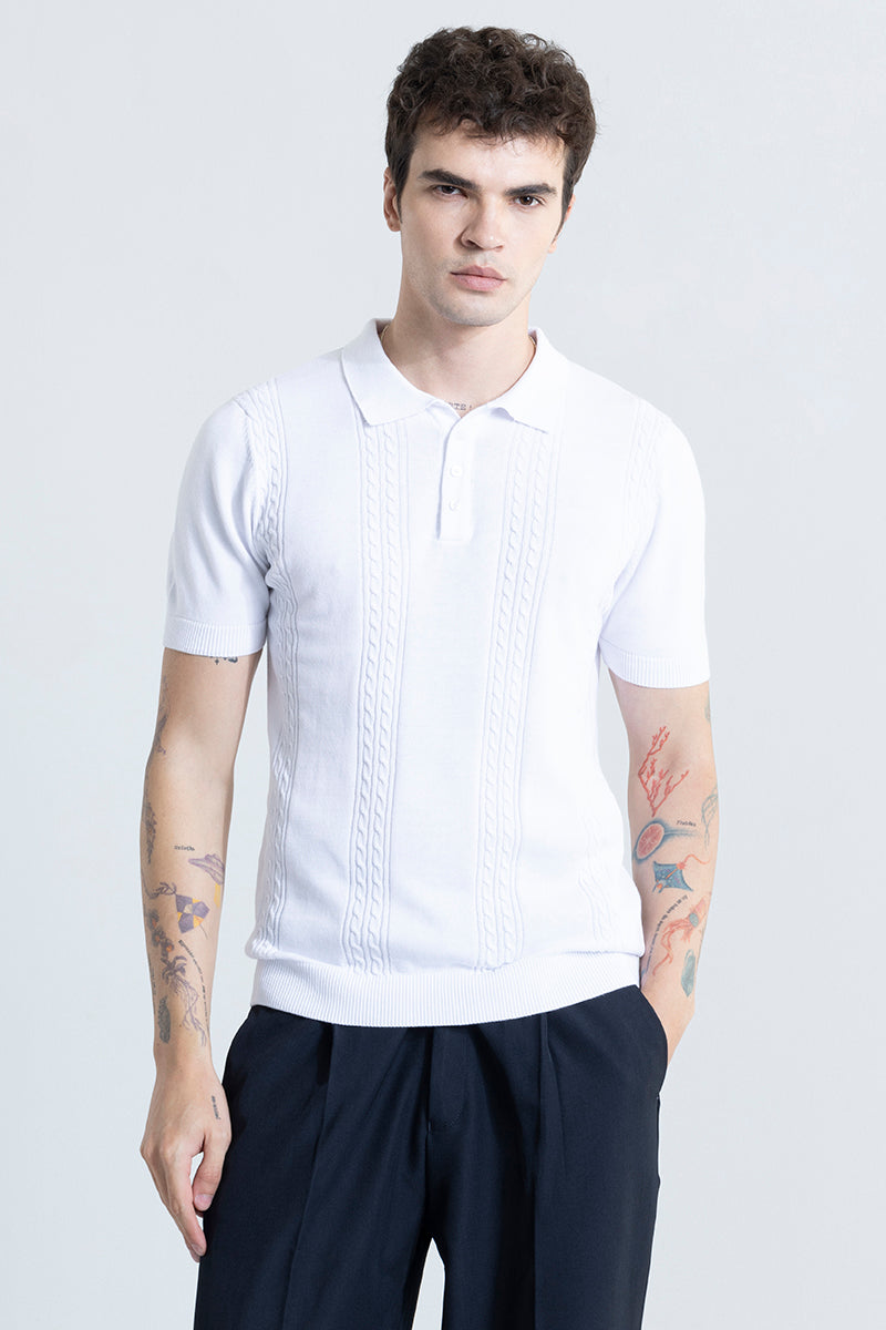 Infiniteknit White Polo T-Shirt