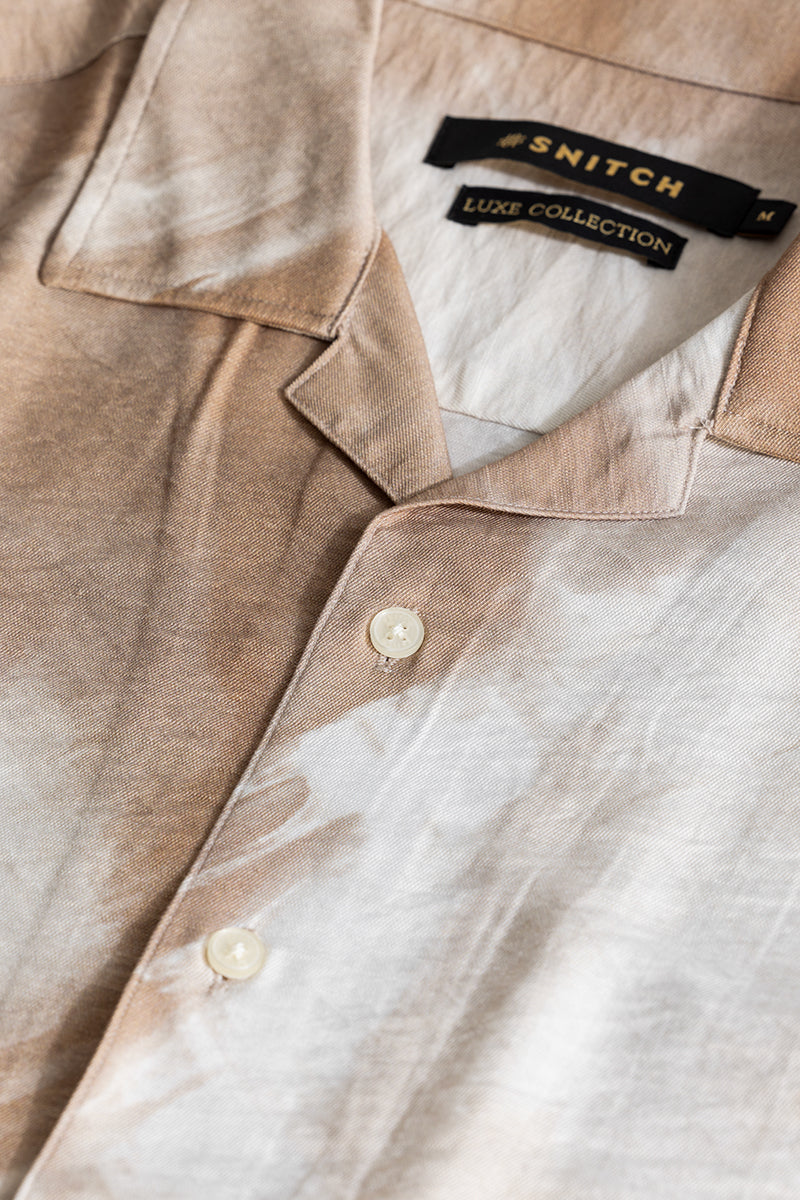 Light Brown Cuban Abstract Shirt