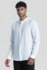 White Mandarin Textured Shirt