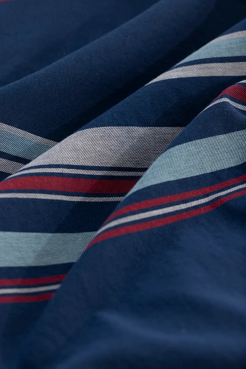 Dark Blue Stripes Slim Fit Shirt