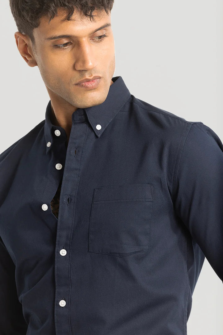 Navy Solid Oxford Shirt