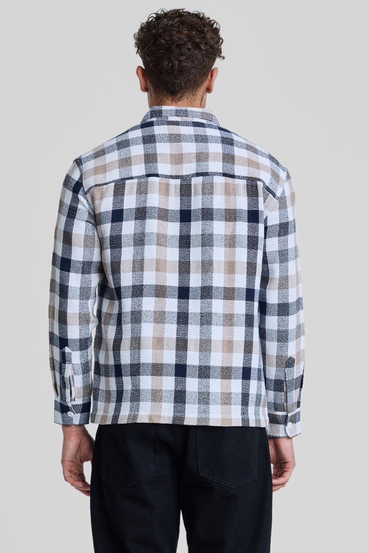 Navy Box Fit Gingham Shirt