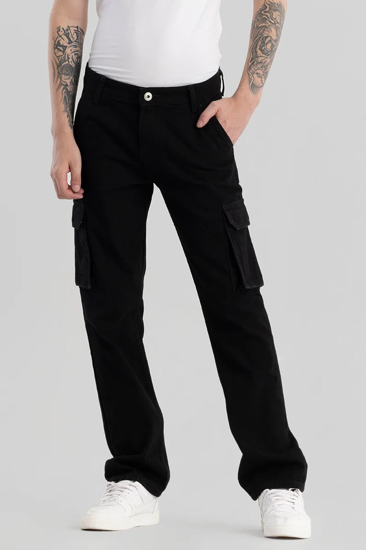 Pockethance Black Comfort Fit Jeans