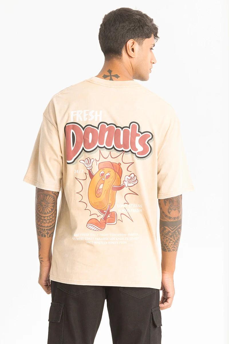 Donuts Cream Oversized T-Shirt