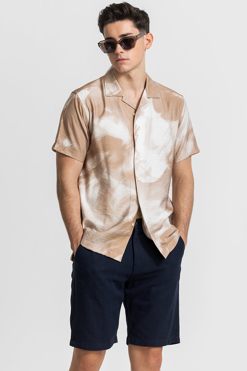 Light Brown Cuban Abstract Shirt