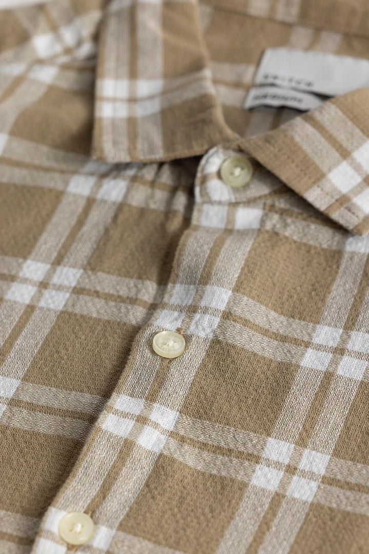 Freydis Light Brown Checks Shirts