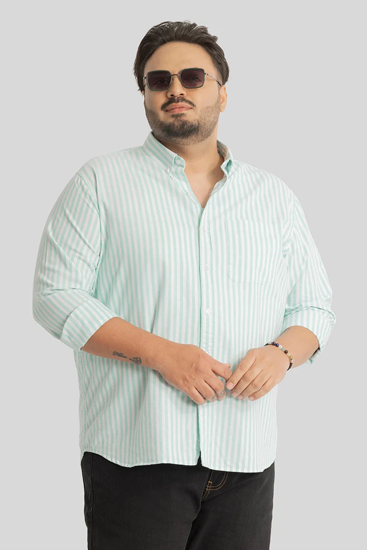 Fortunato Mint Stripes Plus Size Shirt