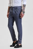 Grey Self-Design Slim Fit Trousers