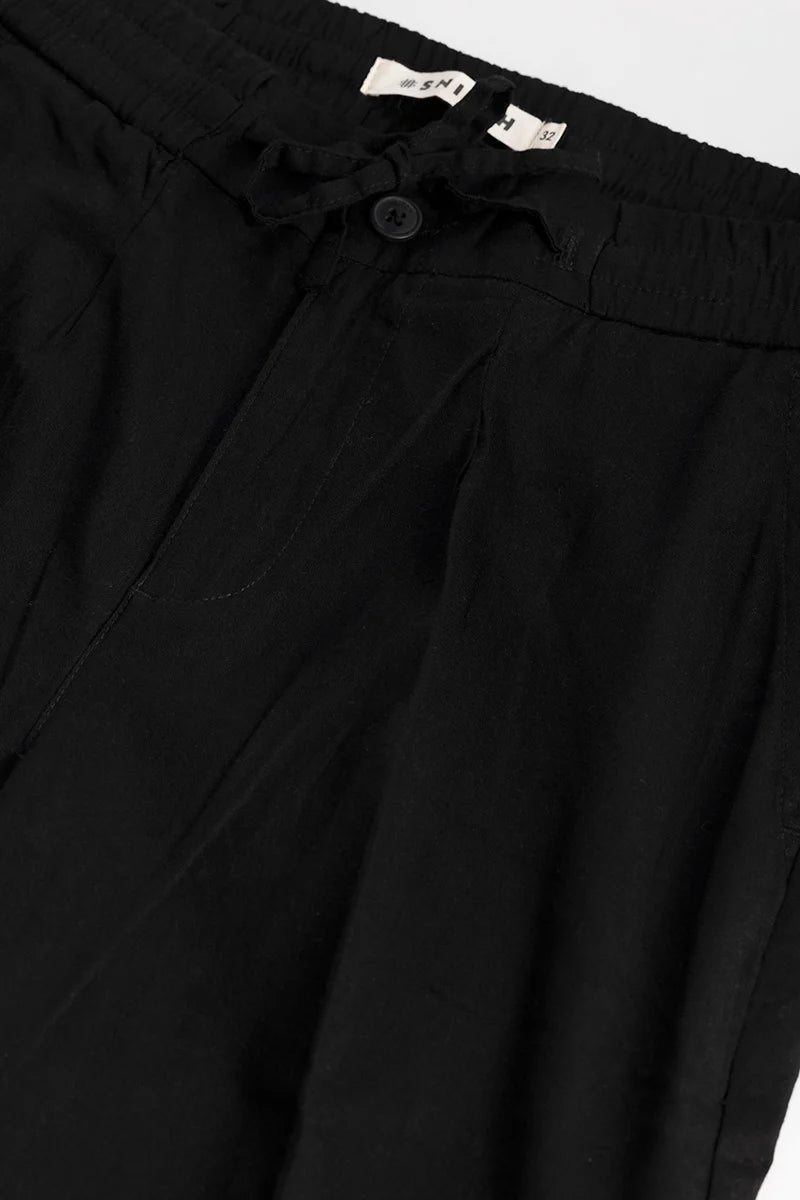 Nova Black Linen Blend Trouser