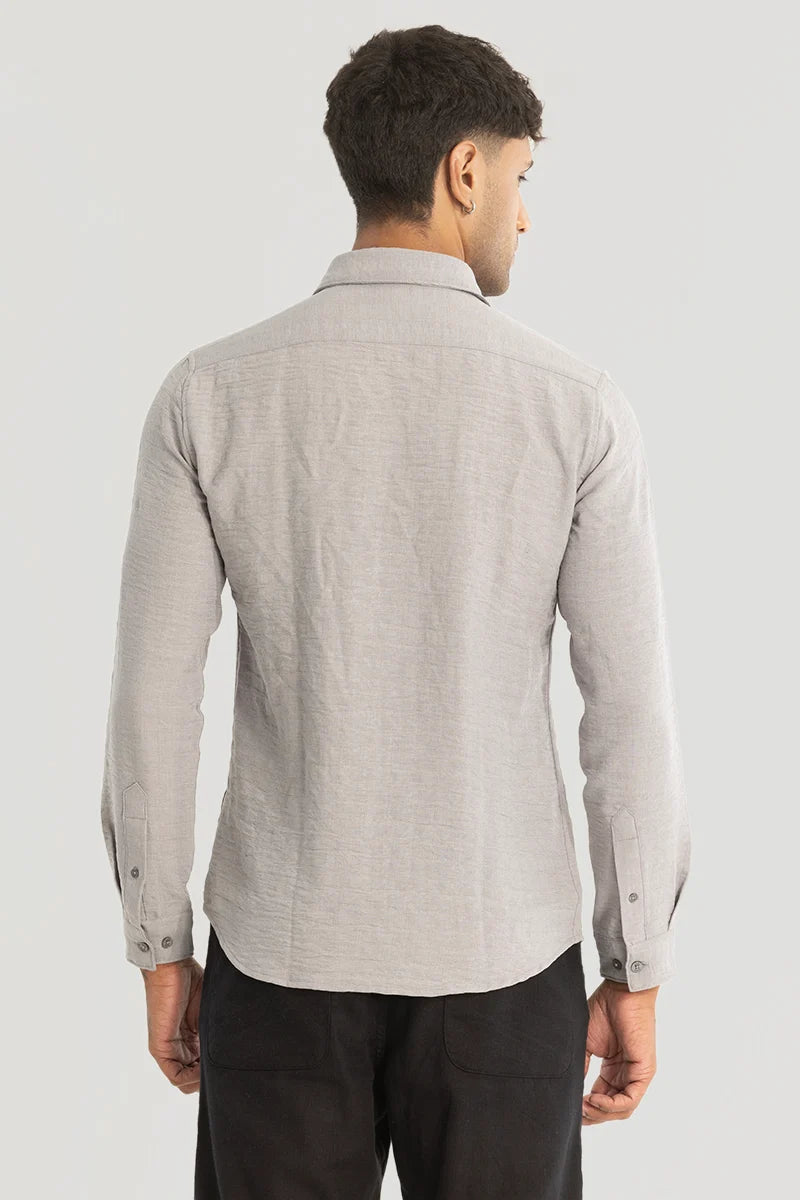 Grey Self-Design Shirt