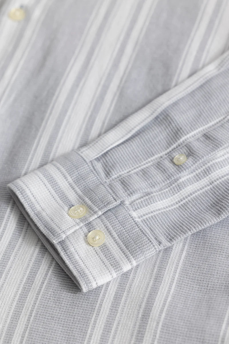 Elise Light Grey Stripes Shirt