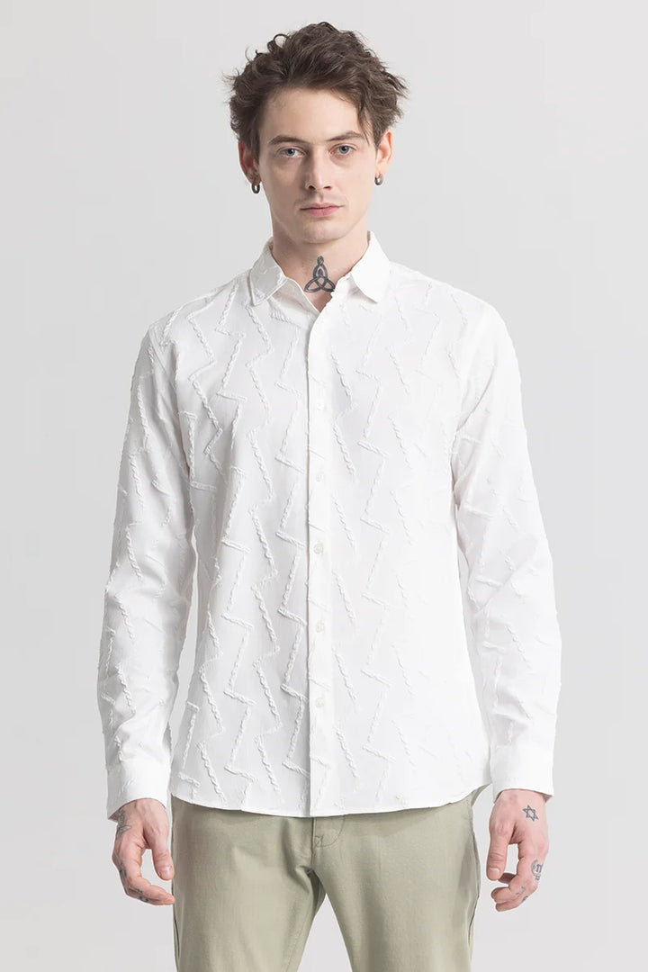 TextuRiche Zigzag White Shirt