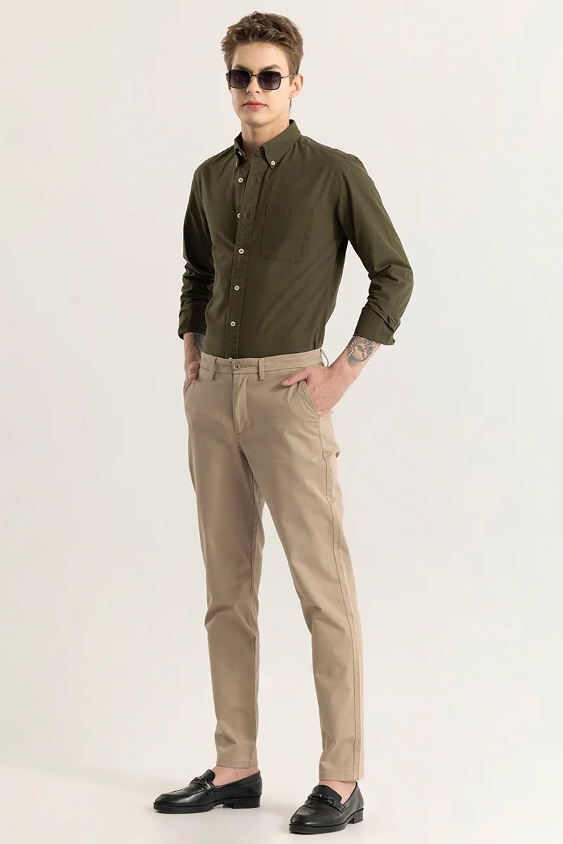 Shirtolo Plain Olive Shirt