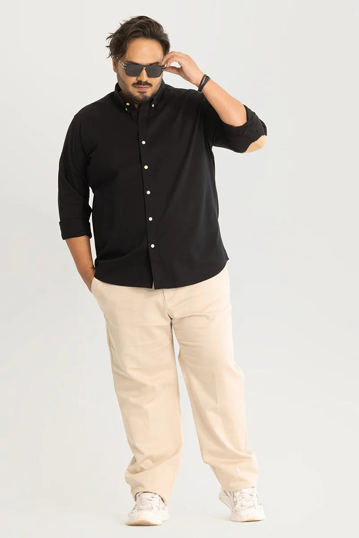 Silvano Patch Black Plus Size Shirt