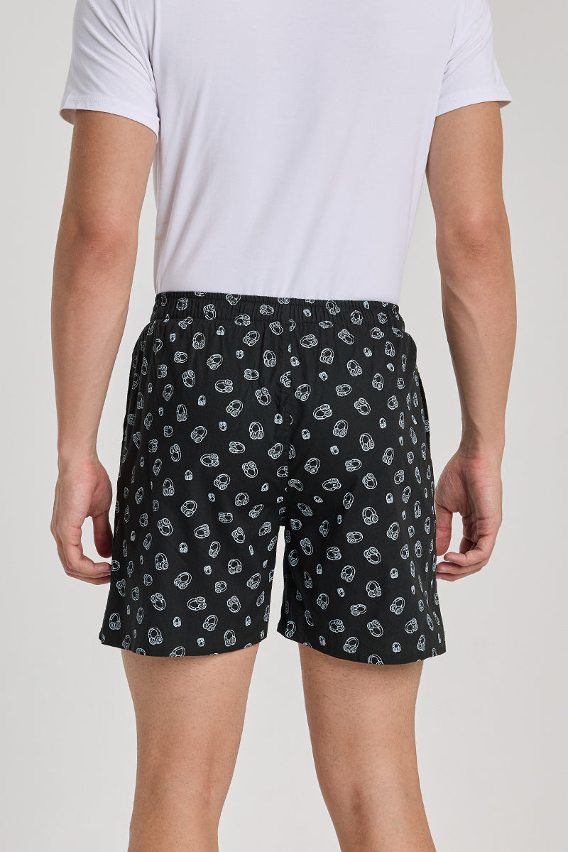 Black Printed Boxer