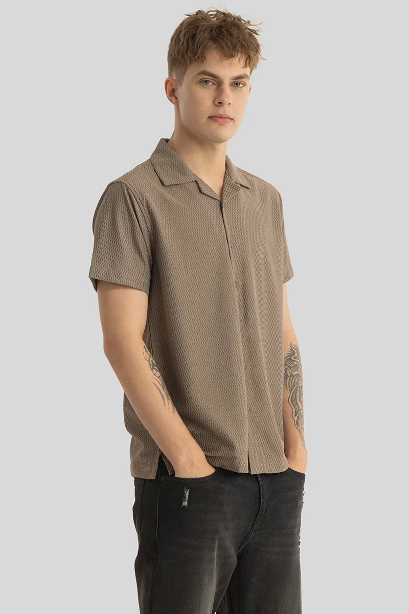 Giulio Brown Textured Shirt