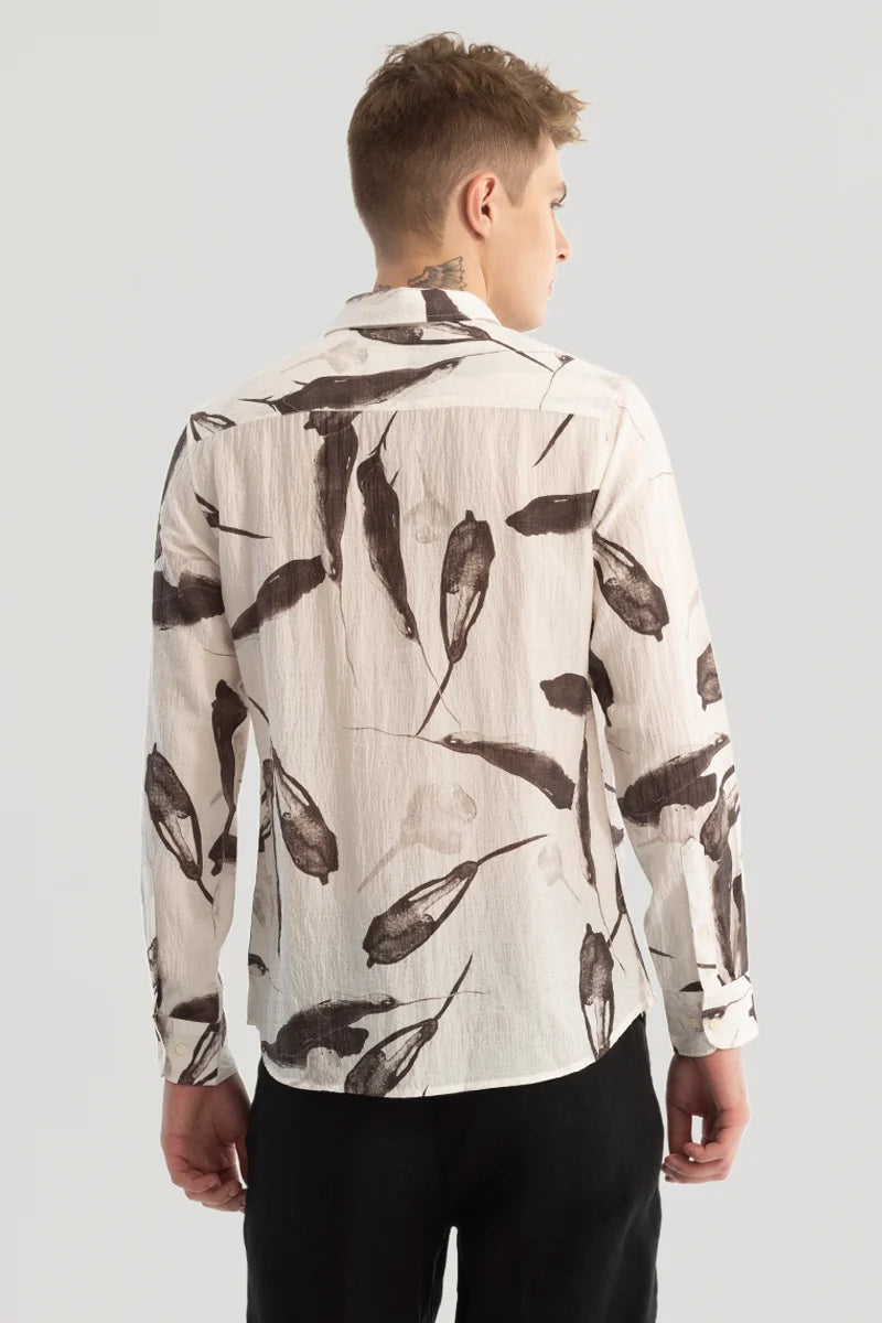 White Textured Abstract Shirt