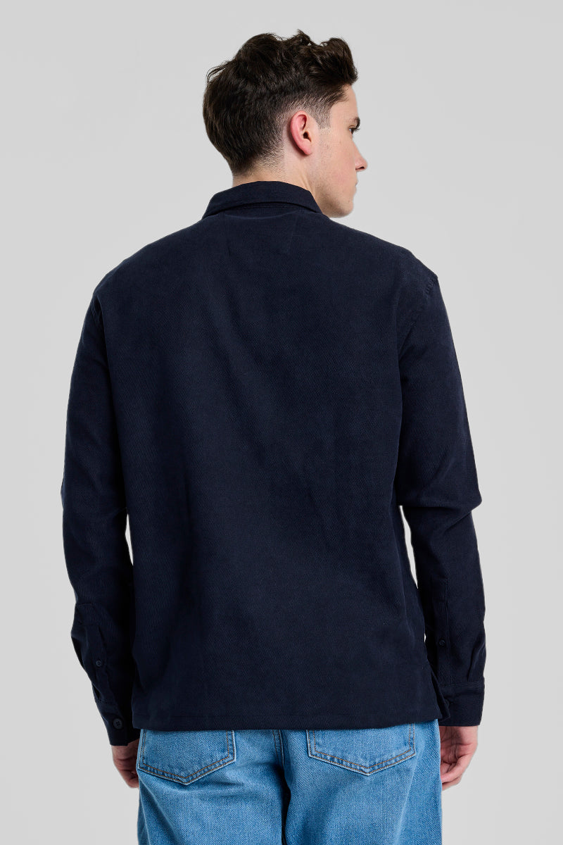 Navy Double Pocket Overshirt