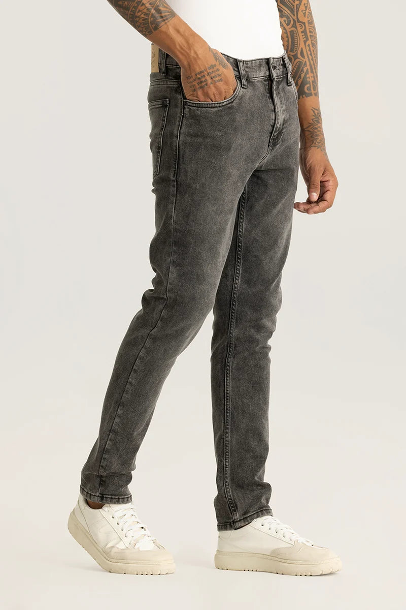 Nexus Grey Plain Slim Fit Jeans