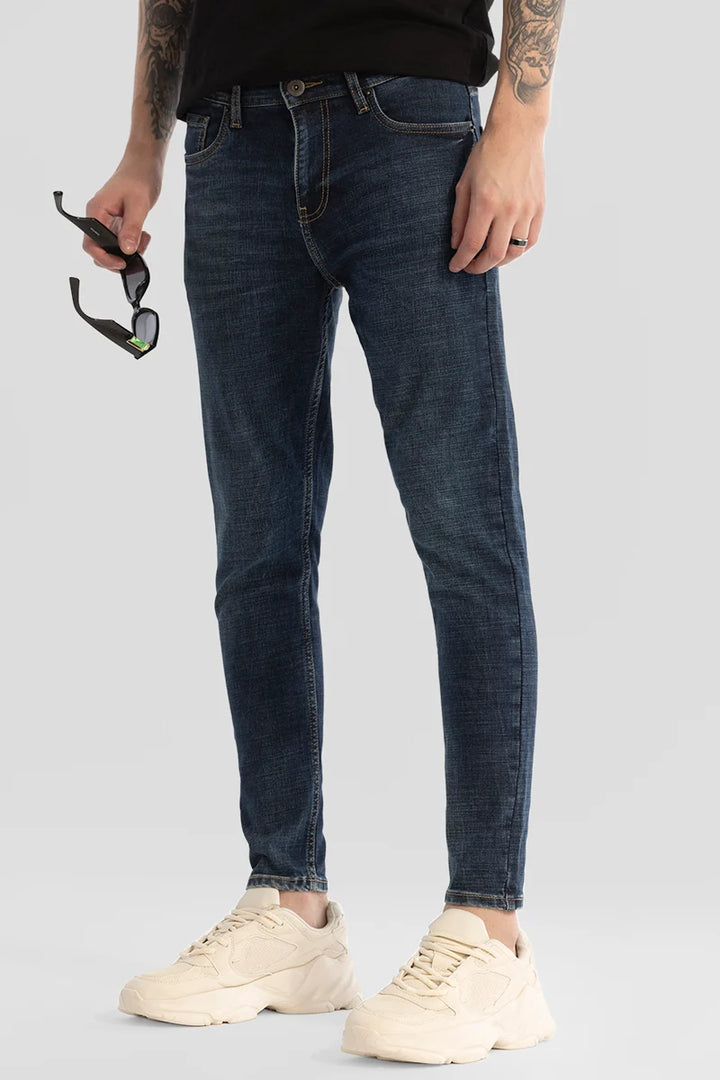 Dark Blue Plain Skinny Fit Jeans