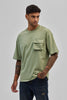 Sage Utility Pocket Oversized T-Shirt