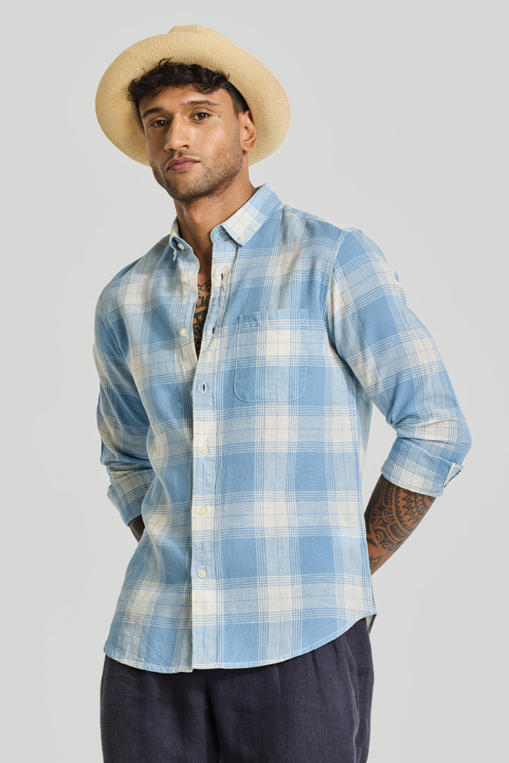 Blue Checks Linen Shirt