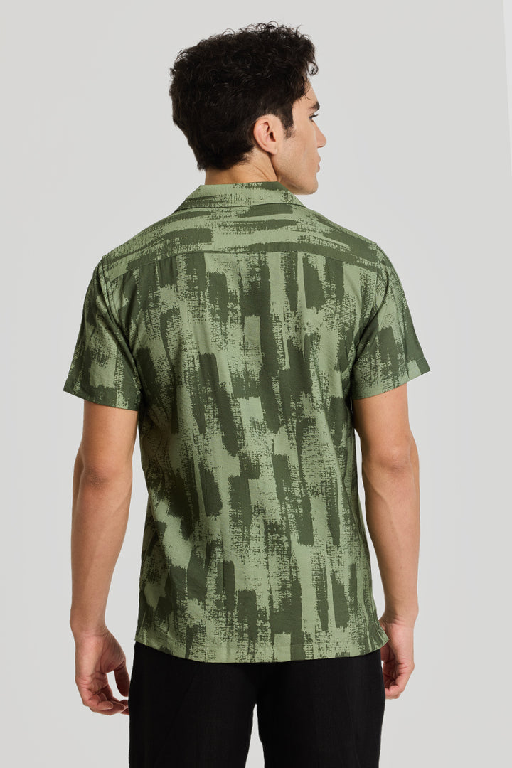 Light Green Cuban Abstract Shirt