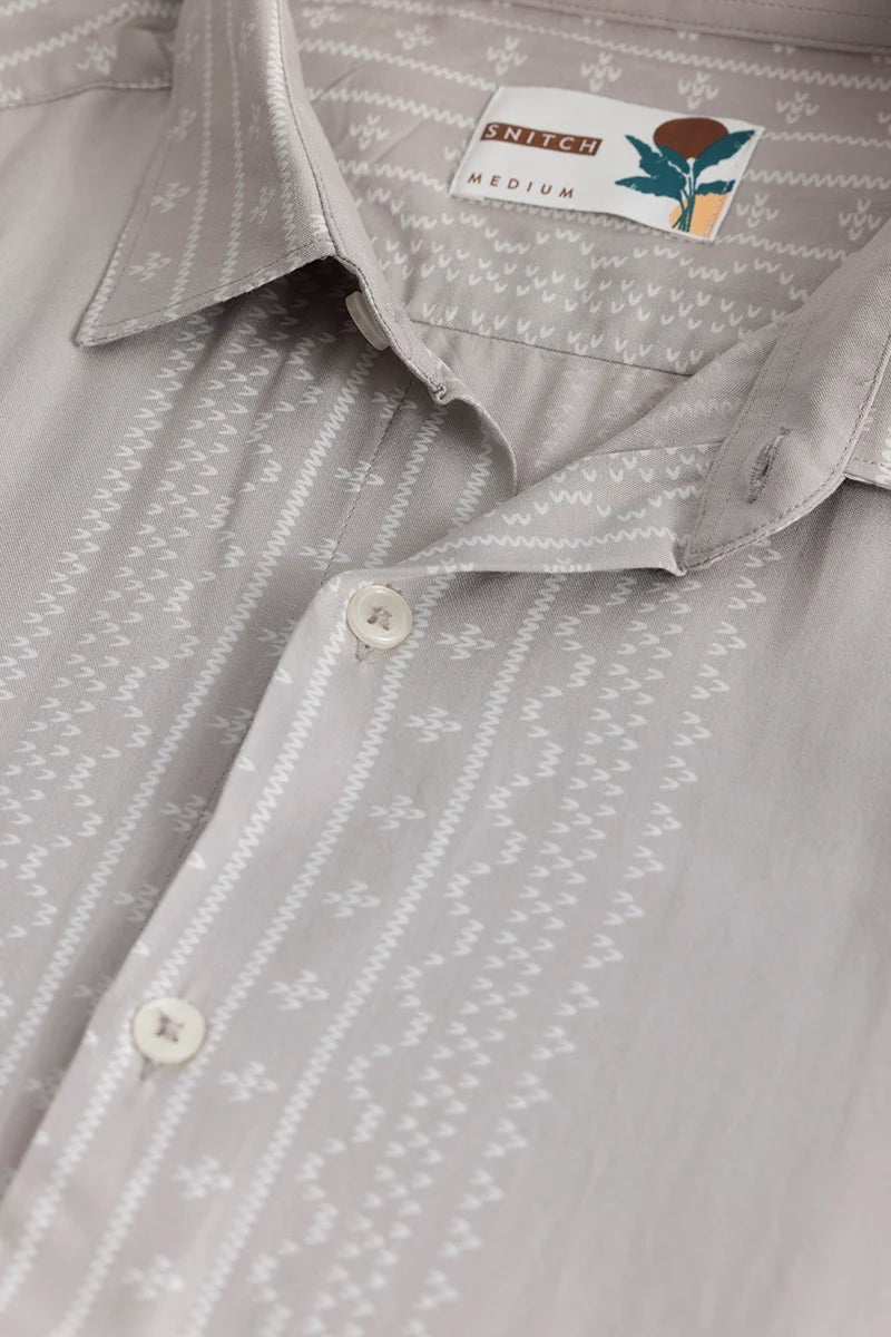 Kolam Light Grey Geometric Shirt