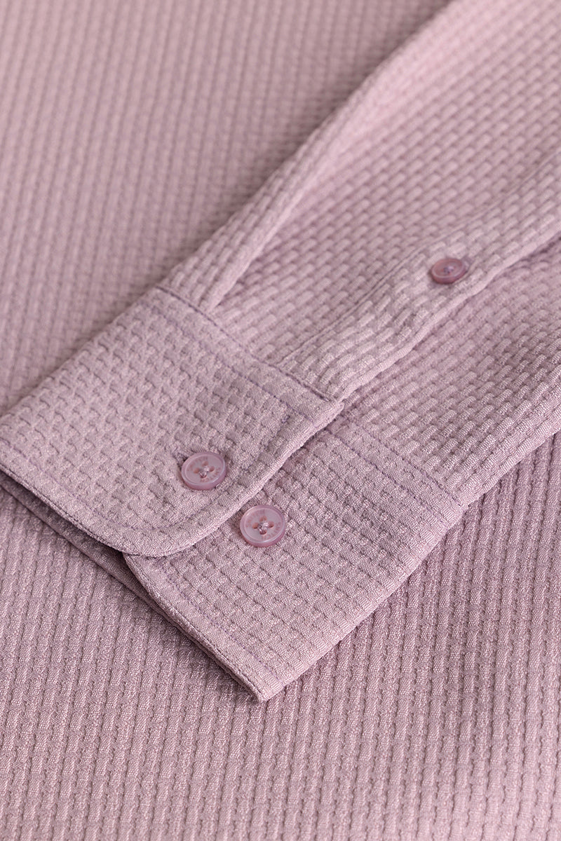 Mauve Slim Fit Textured Shirt