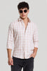 Peach Gingham Slim Fit Shirt