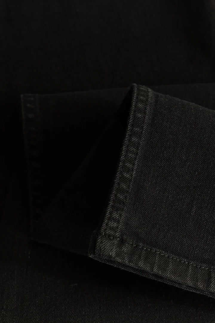 Nexus Black Plain Slim Fit Jeans