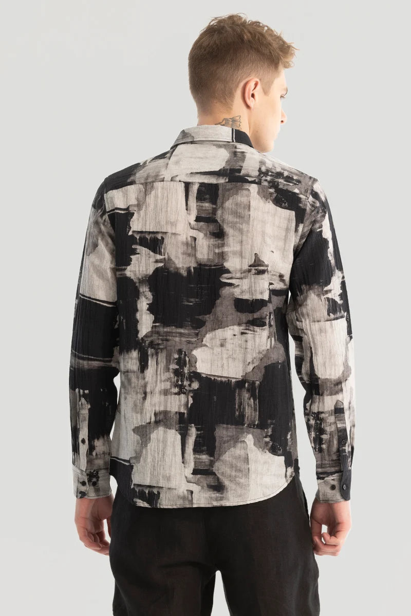 Black Textured Abstract Shirt