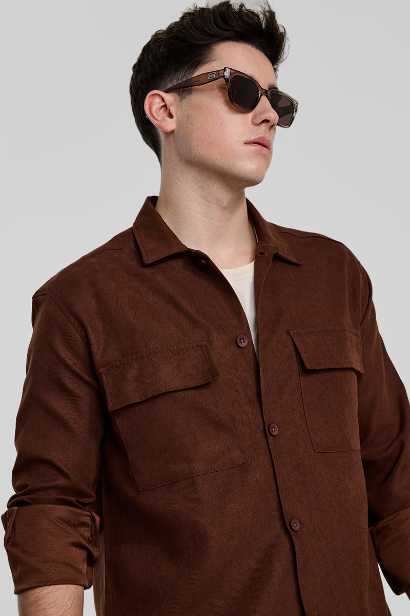 Brown Double Pocket Overshirt